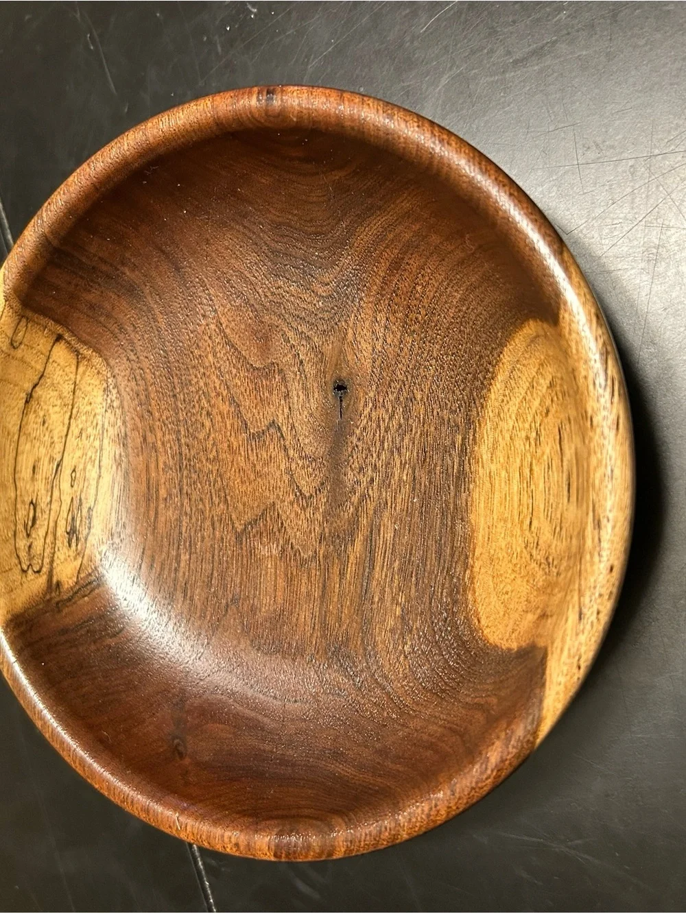 Handcrafted Walnut Wooden Serving or Decorative Bowl - Natural Brown Blend